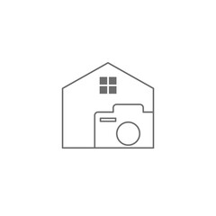 house camera logo design icon vector