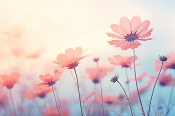 Blur style soft pastel colored flower