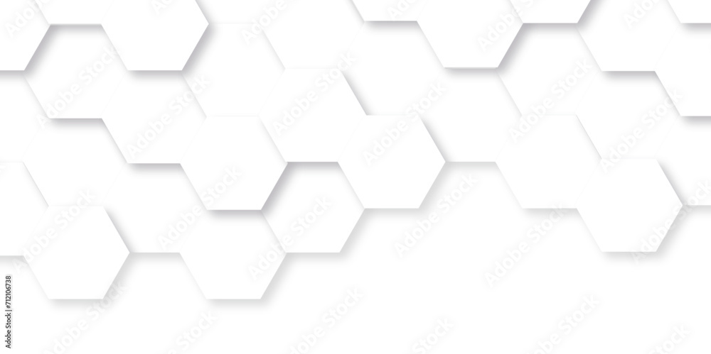 Wall mural abstract background with hexagons honeycomb technology texture. hexagonal shape structure light seam