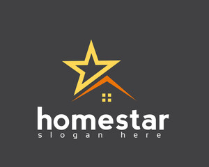 Obraz premium abstract house and star icon logo design template