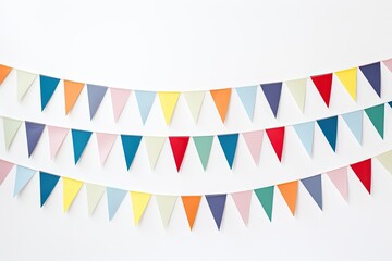 Decorative paper flags for white background
