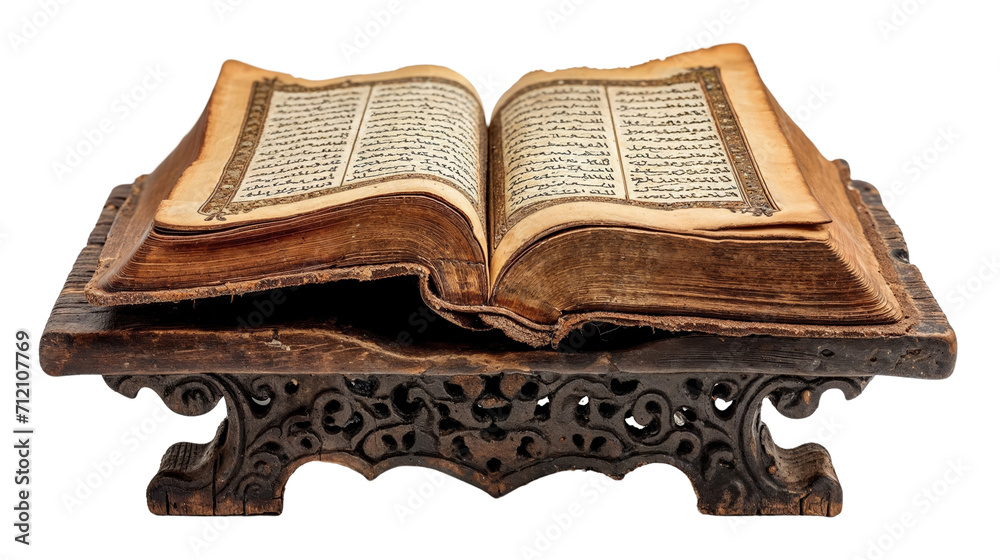 Wall mural old koran book isolated on white transparent background. png - Wall murals