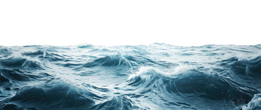 Ocean waves isolated on transaprent background