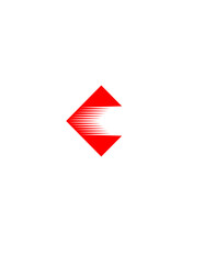 red arrow on white background
