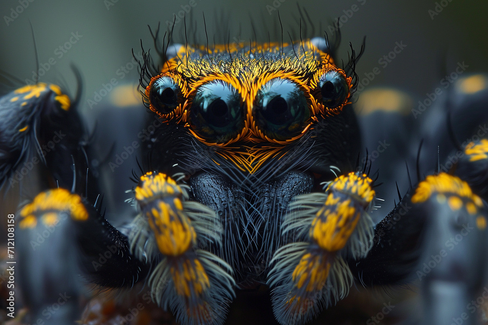 Aufkleber An artistic interpretation of the multiple eyes of a spider in a nocturnal setting.