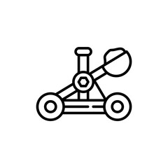 Catapult outline icons, minimalist vector illustration ,simple transparent graphic element .Isolated on white background