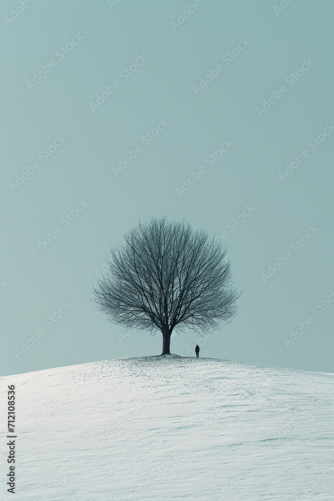 Poster a minimalist composition with subtle color gradients, conveying simplicity and peace.
