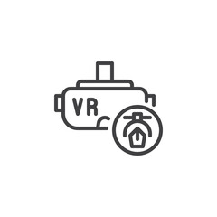 VR Design line icon