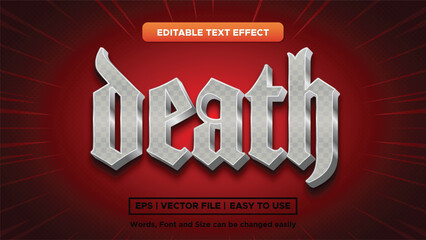 3D styled death text effect, textured and editable