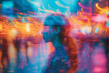 A vibrant mix of neon colors to represent excitement and liveliness.