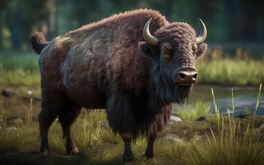 Bison in wildlife