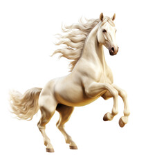 Obraz na płótnie Canvas Majestic White Stallion: Horse with Flowing Mane