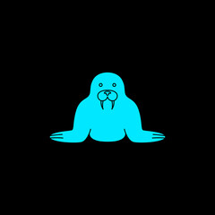 walrus logo design icon vector