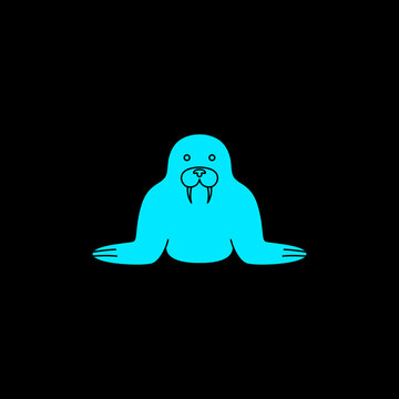 walrus logo design icon vector