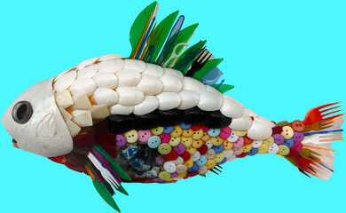 Fish made from found objects