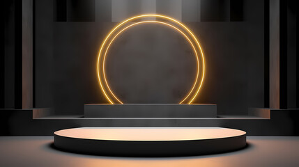 Podium, booth, stage, product background for displaying products, 3D rendering