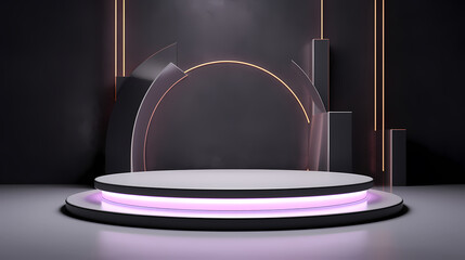 Podium, booth, stage, product background for displaying products, 3D rendering