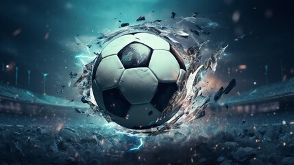 Fototapeta premium soccer ball in goal