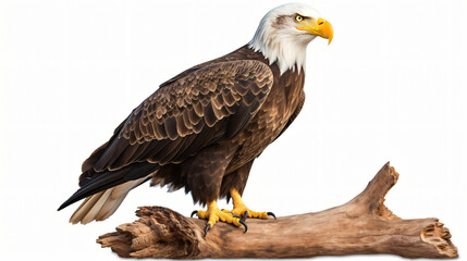 Bald eagle isolated on white background