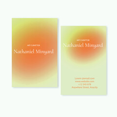 set of business card with gradient abstract gradient background elegant minimalist