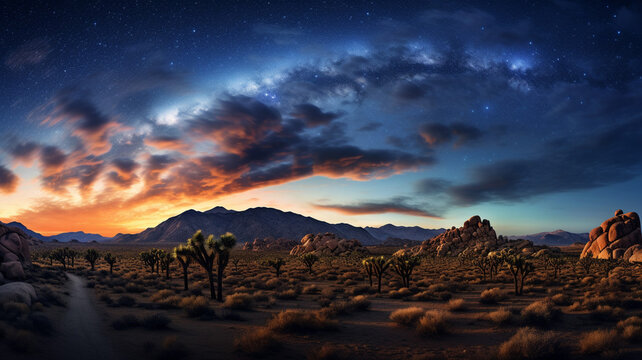 Photo Realistic Night Sky over the Desert light