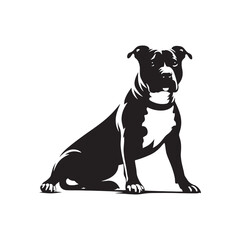 Sculpted Beauty: Pitbull Dog Silhouette Showcase Highlighting the Aesthetic Appeal of this Magnificent Breed - Monster Dog Silhouette - Powerful Pitbull Vector
