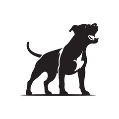 Sculpted Strength: A Powerful Gallery of Pitbull Silhouettes Showcasing the Robust Physique and Tenacity - Dog Silhouette - Pitbull Vector

