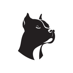 Sculpted Beauty: Pitbull Silhouette Showcase Highlighting the Aesthetic Appeal of this Magnificent Breed - Dog Silhouette - Pitbull Vector
