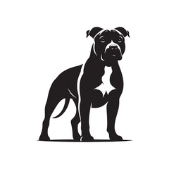 Loyal Guardian: A Series of Pitbull Silhouettes Emanating the Faithful Nature of this Trusty Companion - Dog Silhouette - Pitbull Vector
