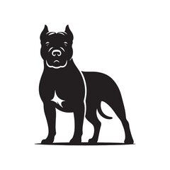 Timeless Vigor: Pitbull Silhouette Set Capturing the Enduring Strength and Stamina of this Canine - Dog Silhouette - Pitbull Vector
