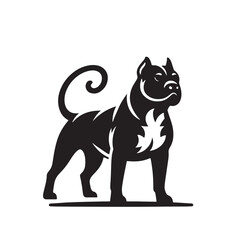 Dynamic Canine Energy: Pitbull Silhouette Collection Illustrating the Active and Playful Spirit - Dog Silhouette - Pitbull Vector
