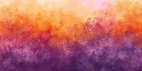 Fotobehang abstract watercolor background sunset sky orange purple © MdKamrul