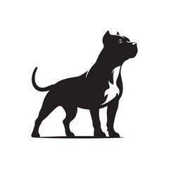 Noble Guardian: Pitbull Silhouette Illustrating the Dignity and Loyalty of this Remarkable Canine - Dog Silhouette - Pitbull Vector
