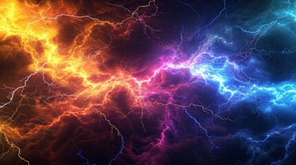 Naklejka premium lightning strike colored 3d rendering element