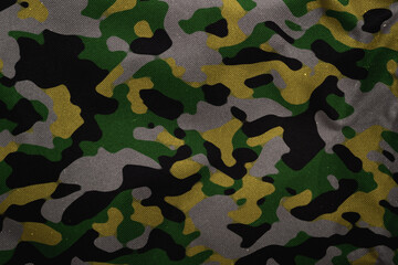 green , yellow and grey woodland army camouflage tarp texture , camo fabric background