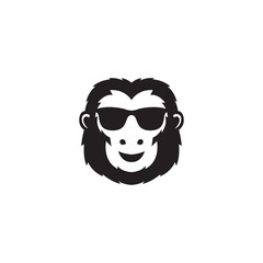 monkey cool logo design icon vector