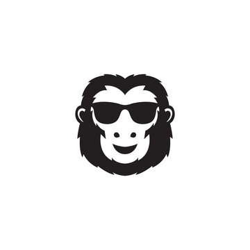 monkey cool logo design icon vector