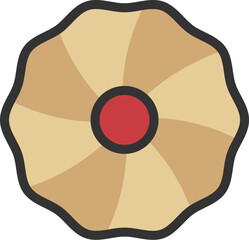 クッキーのアイコン（線画カラー）のイラスト