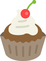 カップケーキのアイコンのイラスト