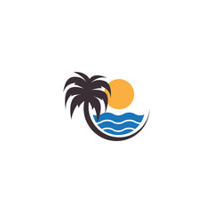 Fototapeta na wymiar beach logo design icon vector