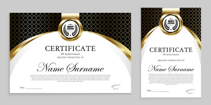Award, assessment, achievement certificate template. for multipurpose event use.