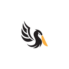 pelican logo design icon vector
