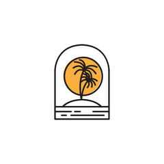 beach logo design icon vector