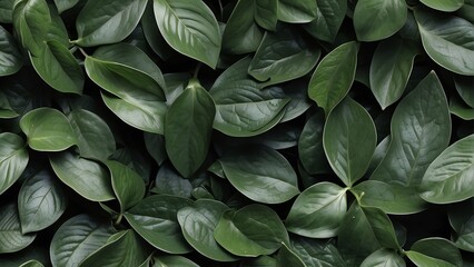 Fototapeta na wymiar Beautiful seamless pattern of green leaves from Generative AI