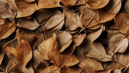 Beautiful seamless pattern of dried leaves from Generative AI