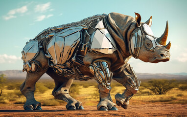 Robot rhino - obrazy, fototapety, plakaty