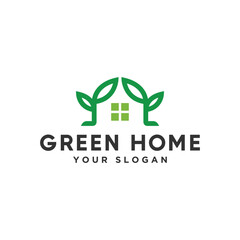 Simple green house, on white background, vector eps 10