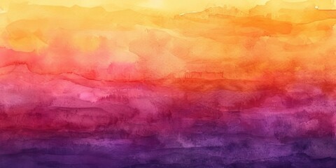 abstract watercolor background sunset sky orange purple - obrazy, fototapety, plakaty