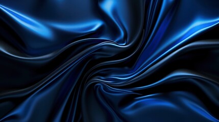 Obraz premium Black dark azure cobalt sapphire blue abstract background. Color gradient. Geometric shape. Wave, wavy curved line. Rough grunge grain noise. Light neon metallic shine shimmer bright. Design