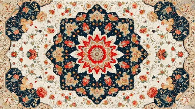 a design inspired by the intricate and elegant patterns of Mughal architecture. Think about incorporating delicate motifs like floral patterns, paisleys, and geometric shapes to capture the essence of